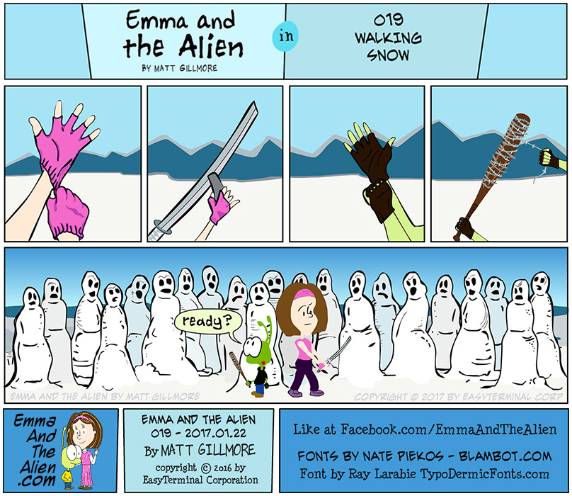 Webcomic Emma And The Alien Comic Strip 019 Walking Snow