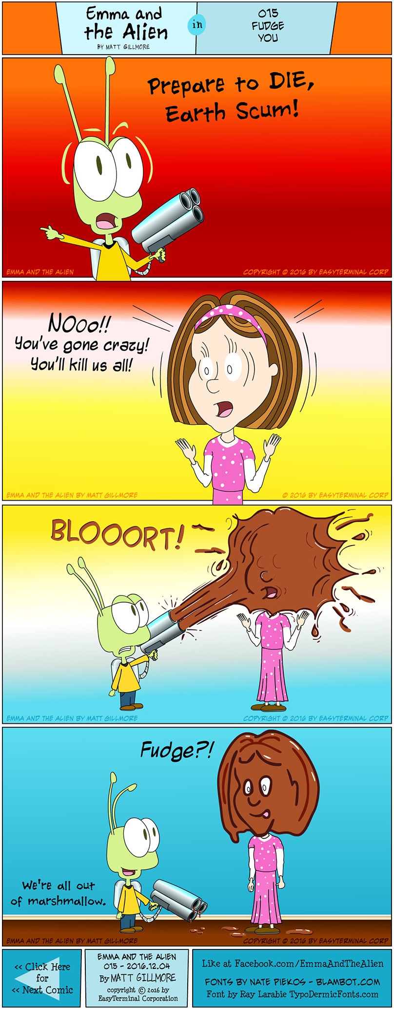 Webcomic Emma And The Alien Comic Strip 015 Fudge You