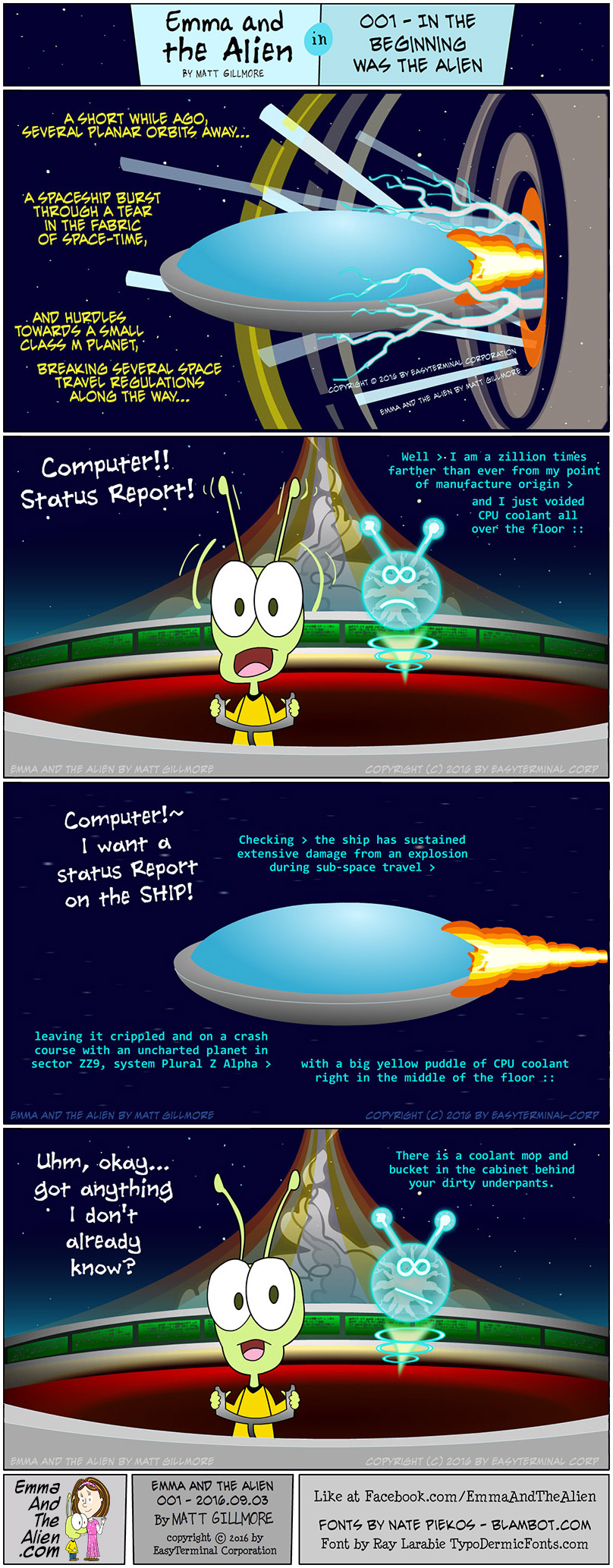 Webcomic Emma And The Alien Comic Strip 001 In The Beginning Was The Alien